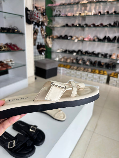 Buckle Multi Straps Slid On Sliders